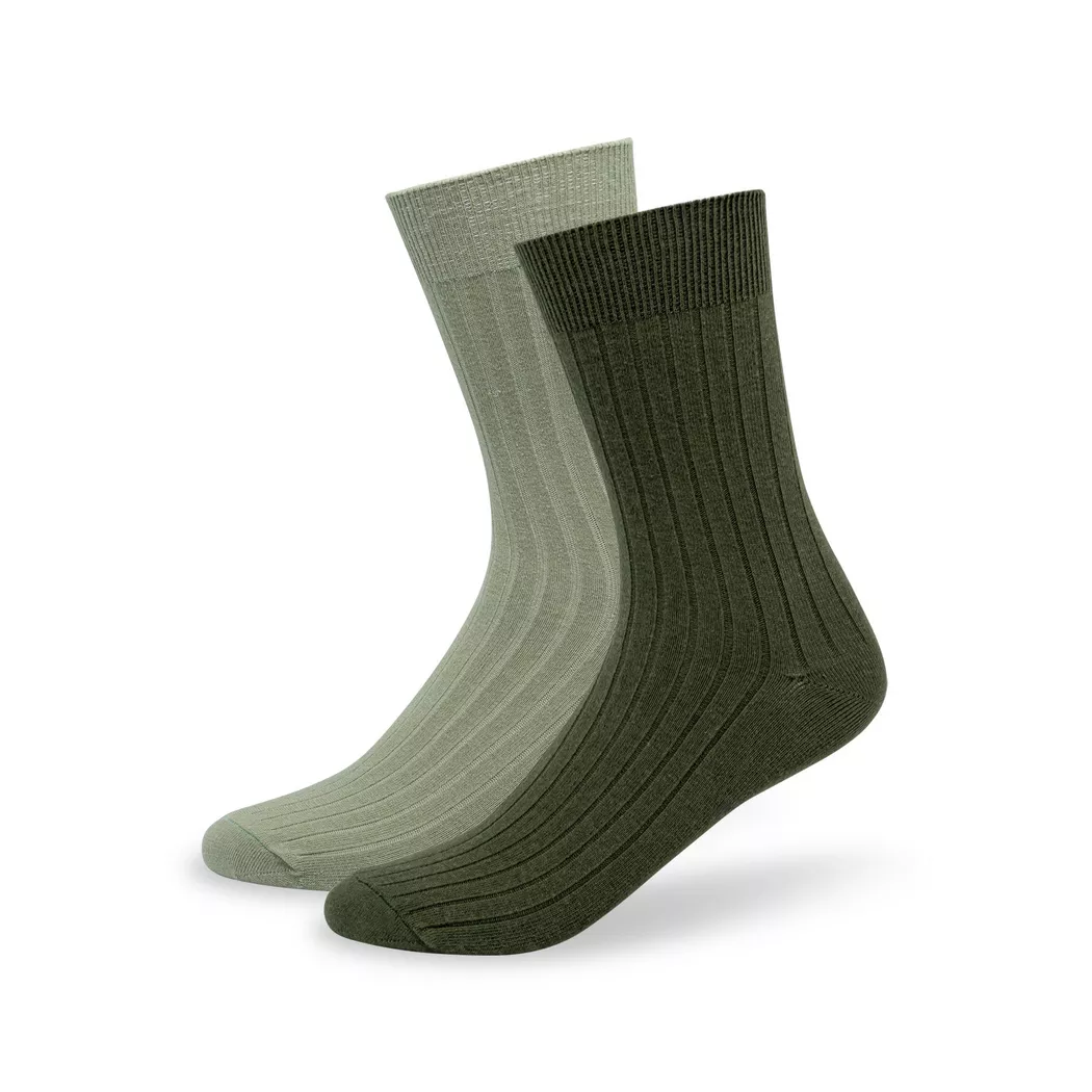 Manor Man - Duopack, wadenlange Socken, für Herren, Khaki, Größe 43-46