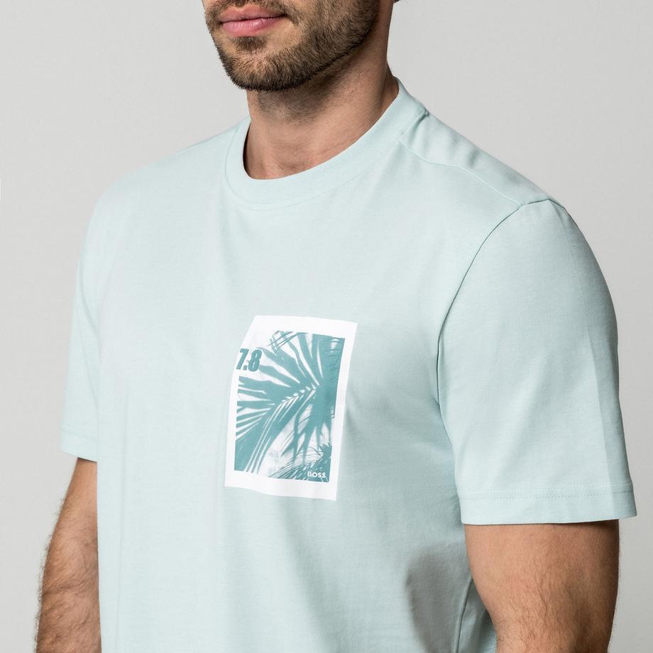 BOSS ORANGE Te_Board T-shirt con stampa palma  