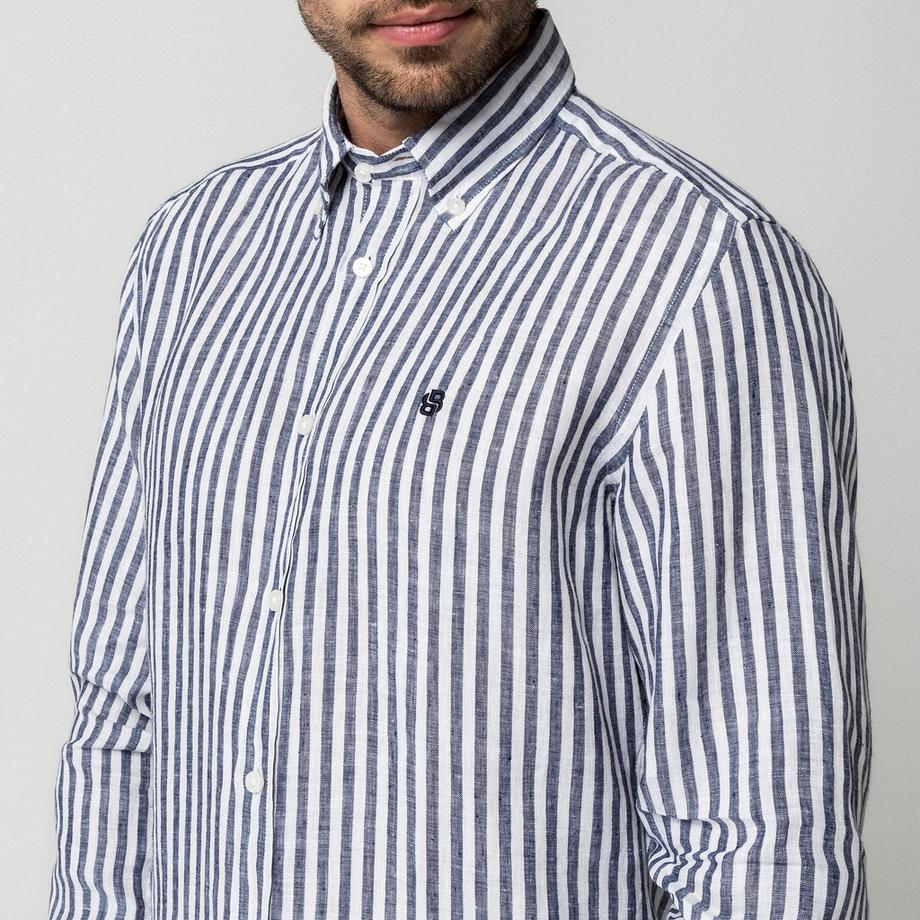 BOSS BLACK H-LIAM-BD-E-C1-261 Gestreiftes Langarmhemd  