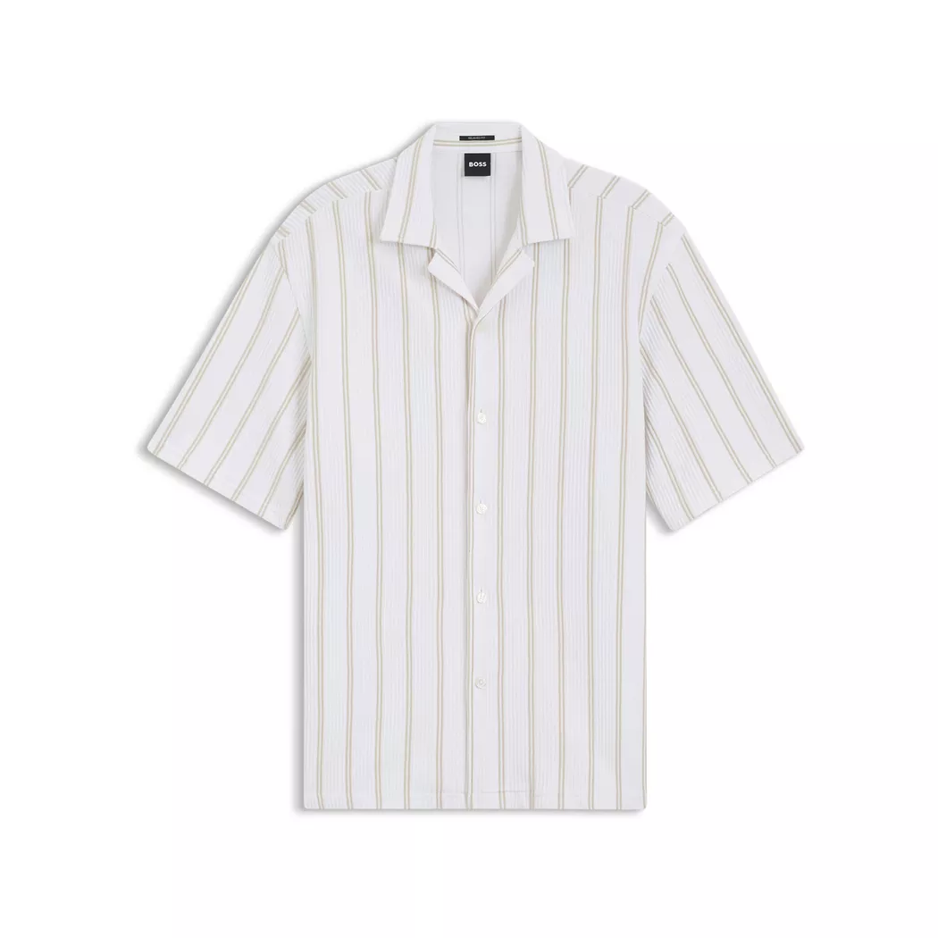 Boss Chemise à Manches Courtes Lars 10278729 Open Beige L Homme