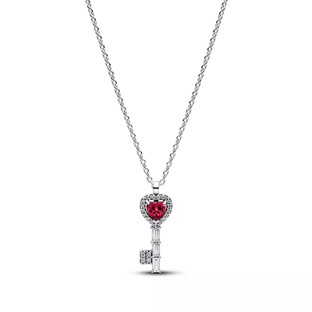 Pandora Silver Elevated Heart Key Collier Necklace - 45cm