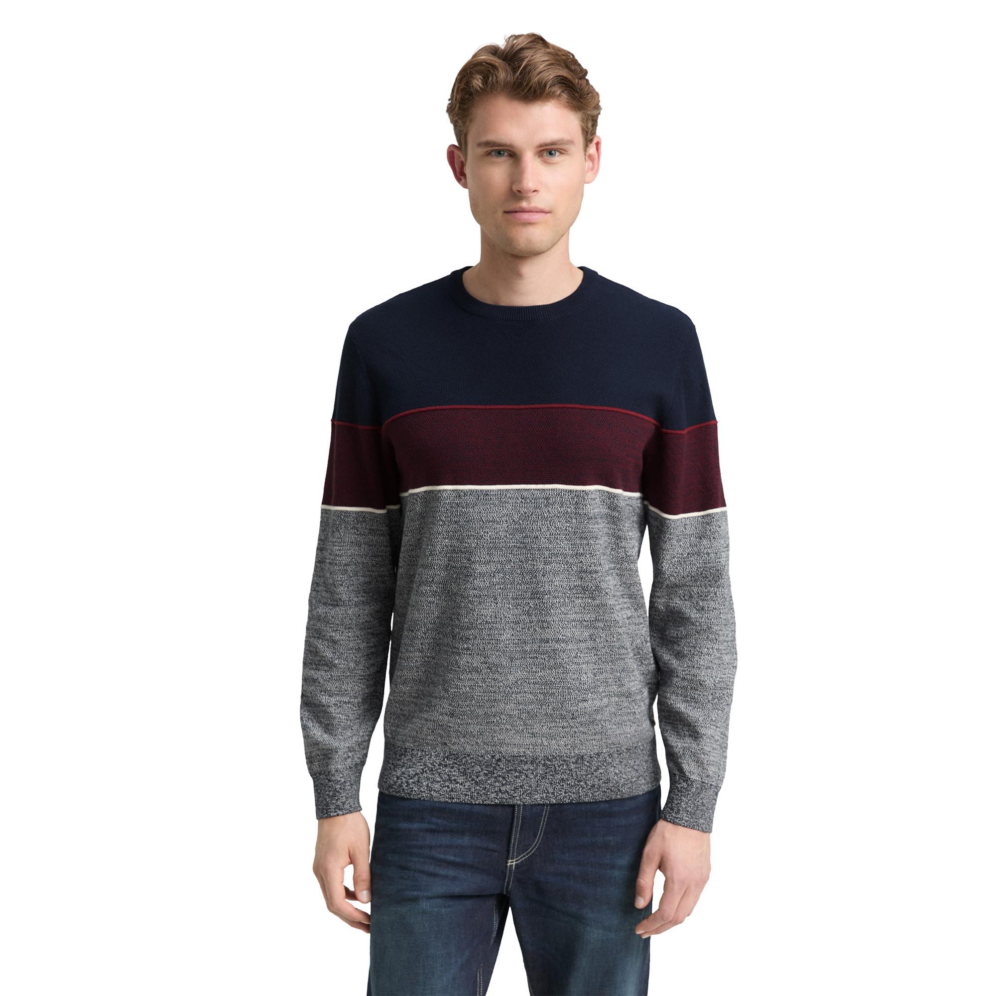TOM TAILOR Pullover Colorblock Rundhals  