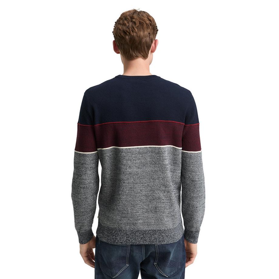 TOM TAILOR Maglione Colorblock Girocollo  