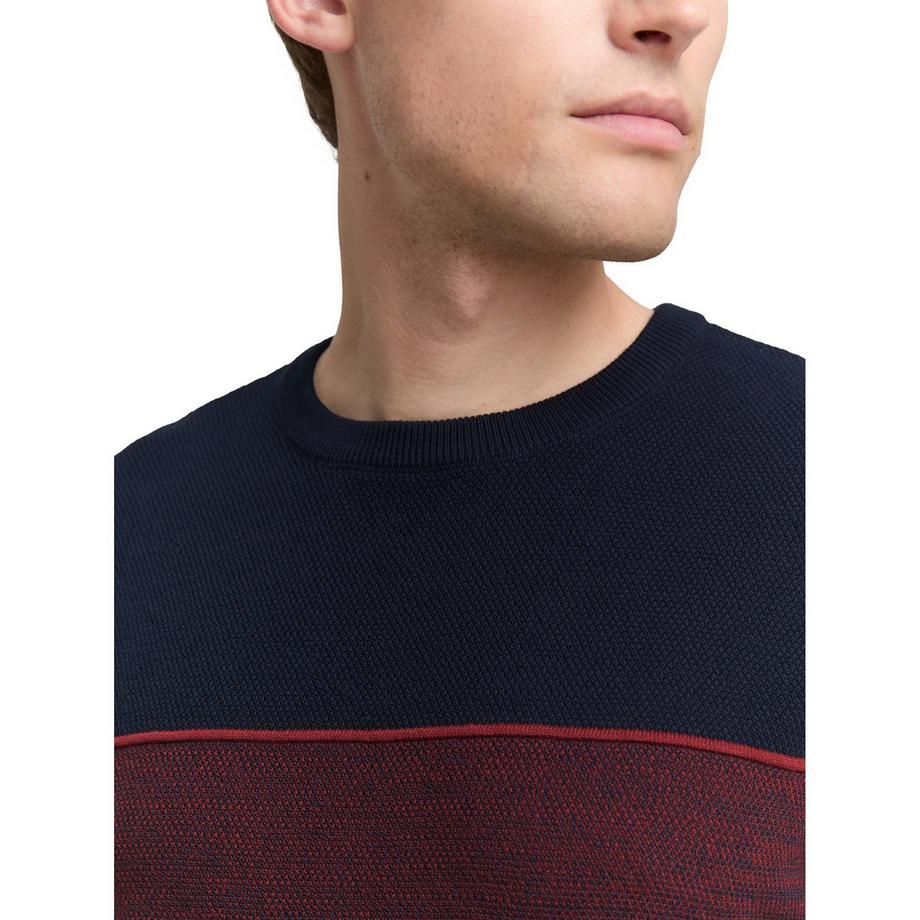 TOM TAILOR Maglione Colorblock Girocollo  