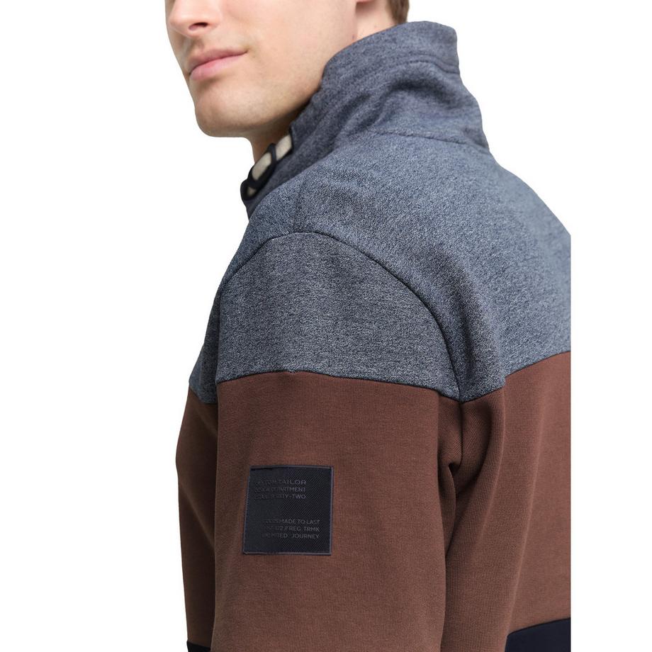 TOM TAILOR Color Block Sweatshirt mit Stehkragen  