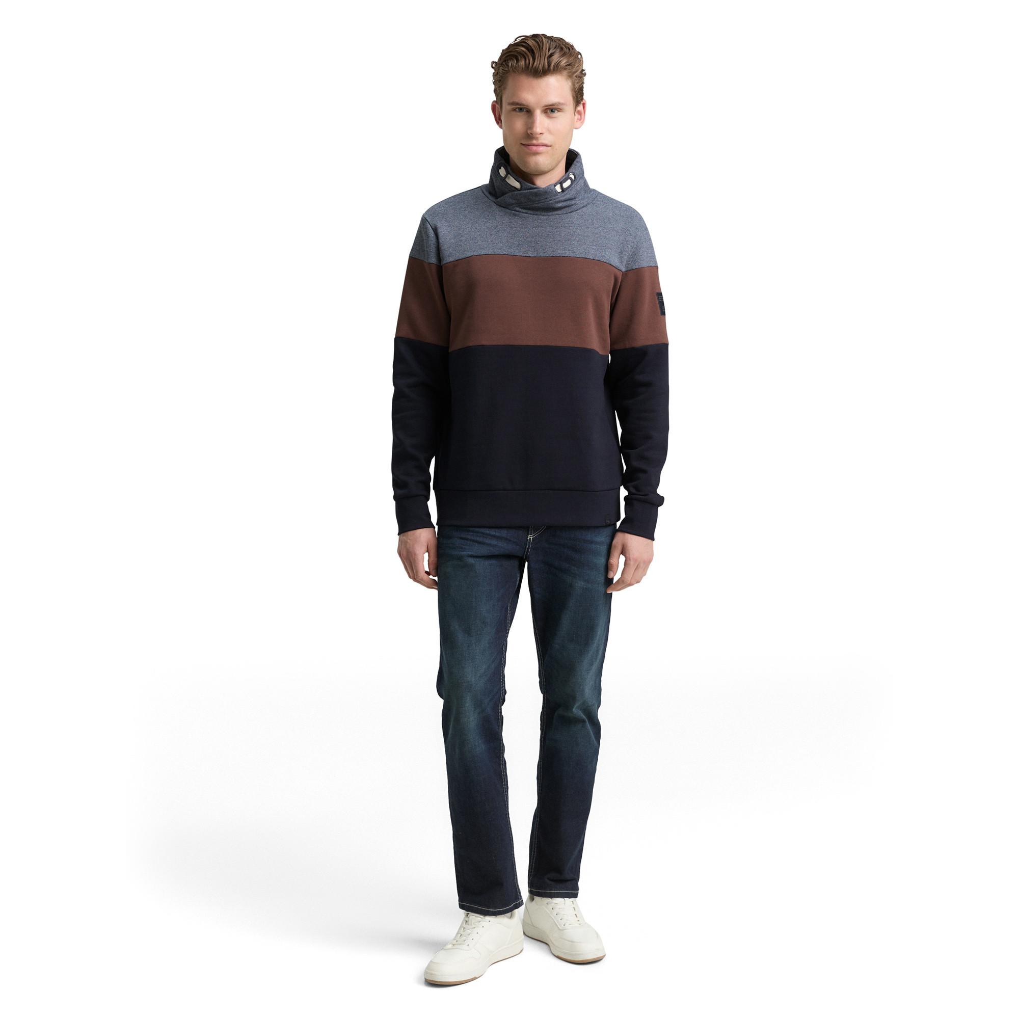 TOM TAILOR Color Block Sweatshirt Stehkragen  