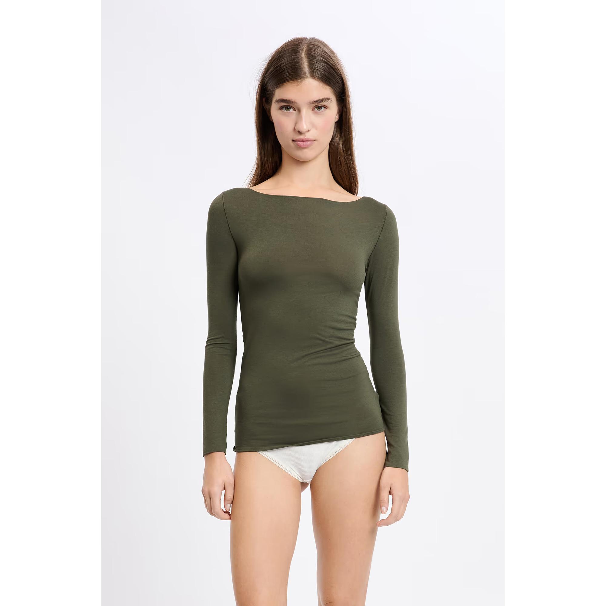 Etam Langarm Thermal T-Shirt Bootsausschnitt  