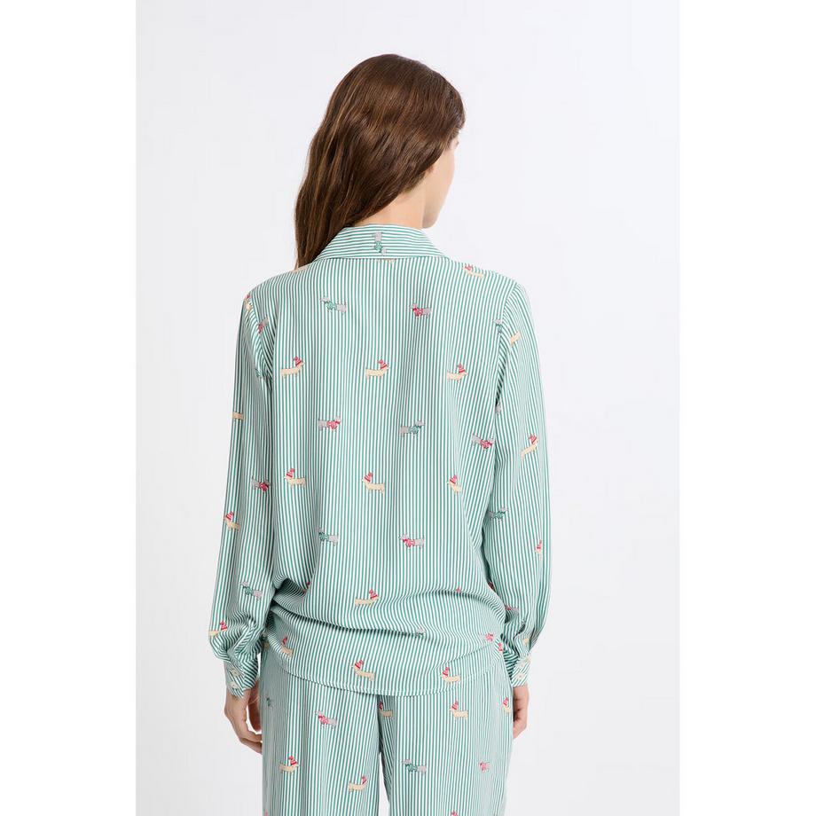 Etam Chemise à manches longues rayée avec imprimé chien  