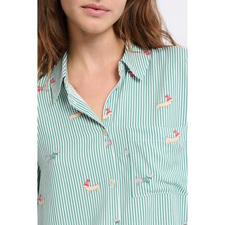 Etam Gestreiftes Langarmhemd mit Hunde-Print  