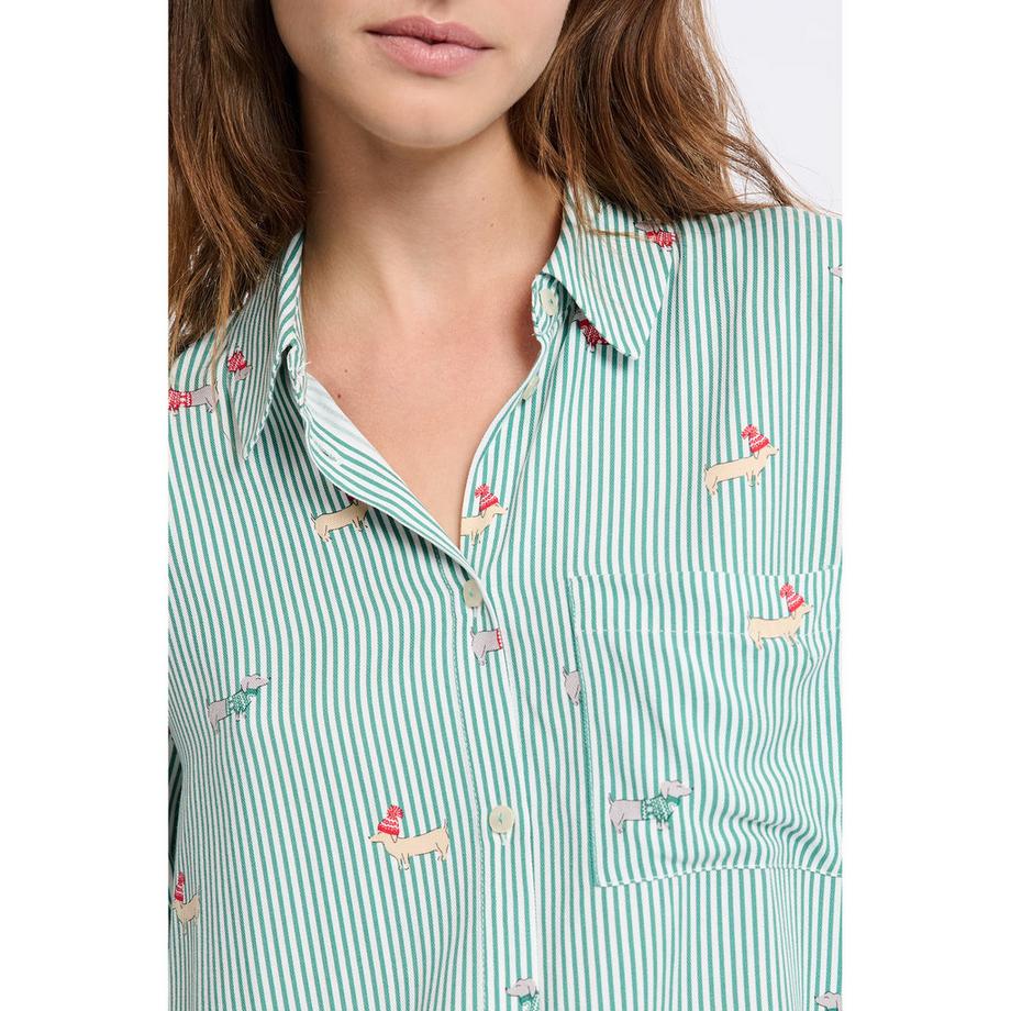 Etam Chemise à manches longues rayée avec imprimé chien  