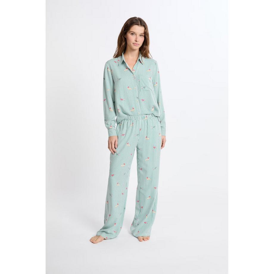 Etam Chemise à manches longues rayée avec imprimé chien  