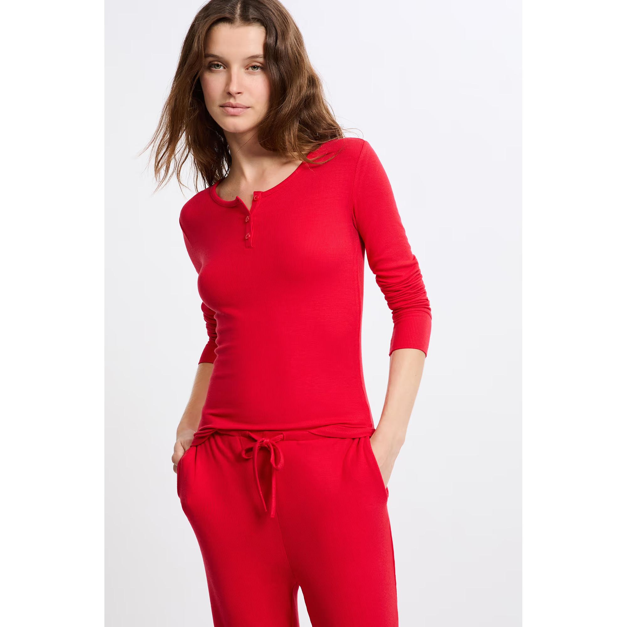 Etam T-shirt Henley à manches longues  