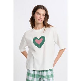 Etam T-Shirt Maniche Corte Stampa Cuore  