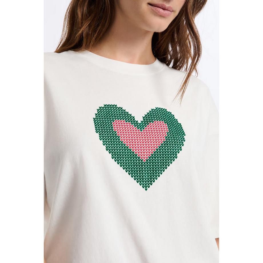 Etam T-Shirt Maniche Corte Stampa Cuore  