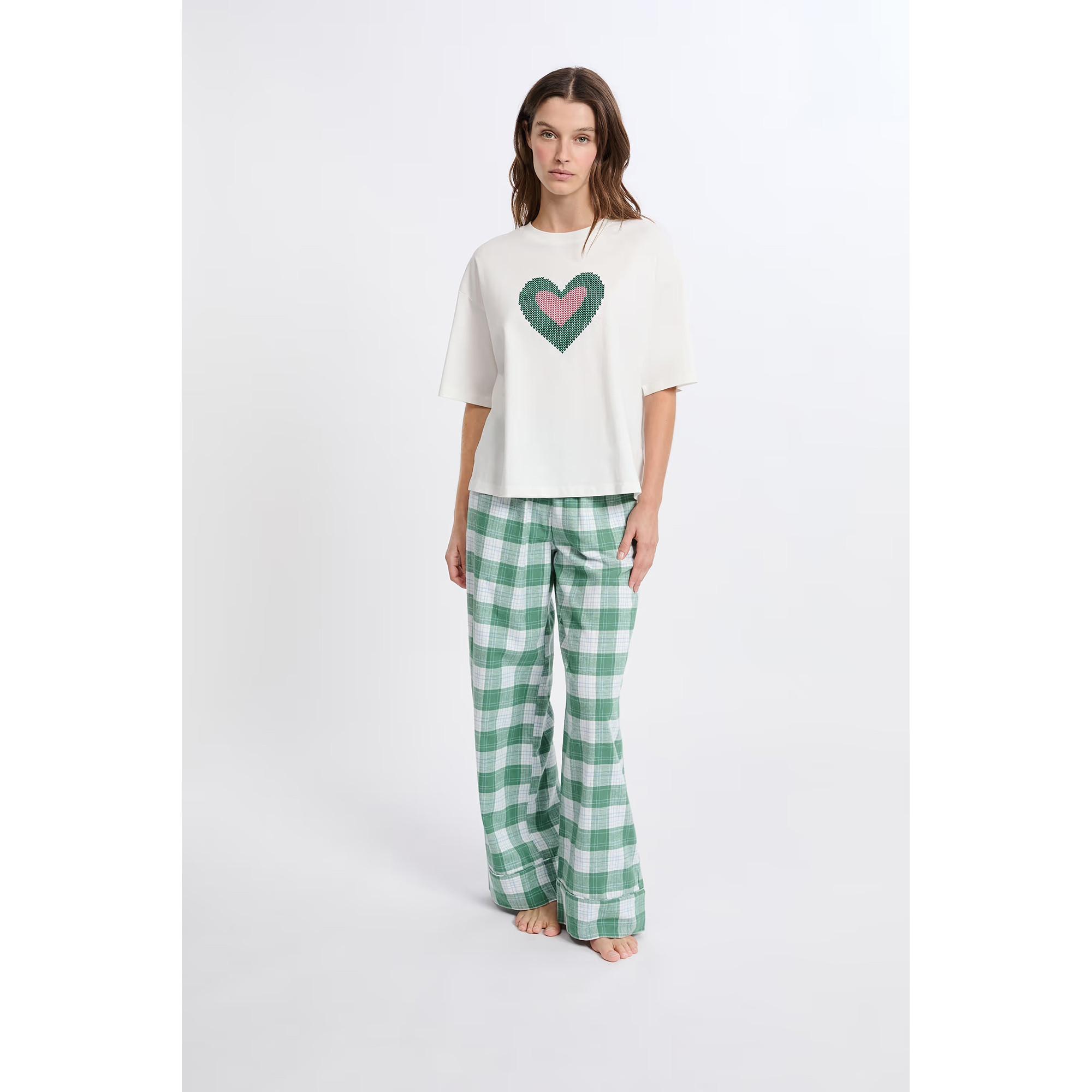 Etam T-Shirt Maniche Corte Stampa Cuore  