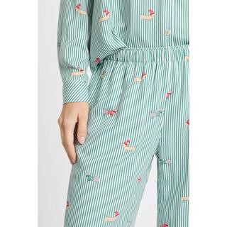 Etam Lange gestreifte Pyjamahose mit Hundemotiv  