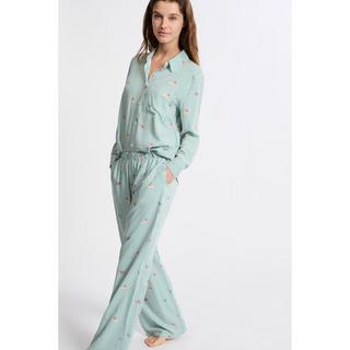 Etam Lange gestreifte Pyjamahose mit Hundemotiv  