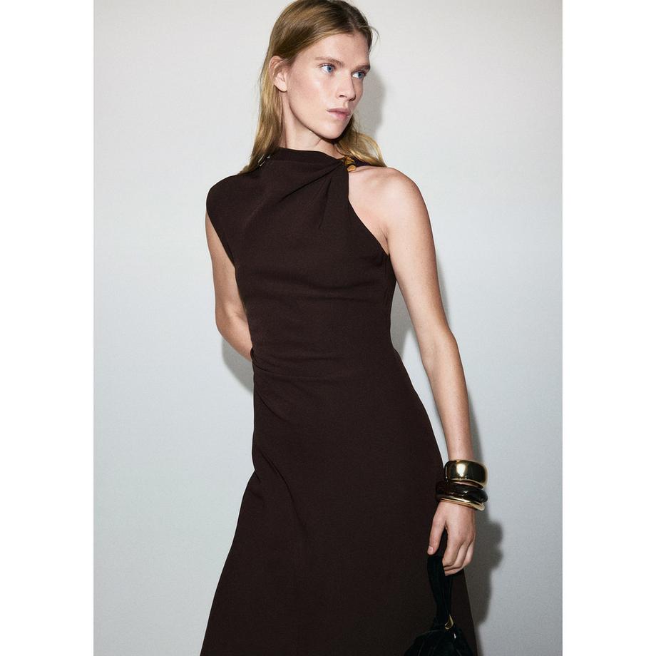 MANGO Robe Midi Joia Col Halter  