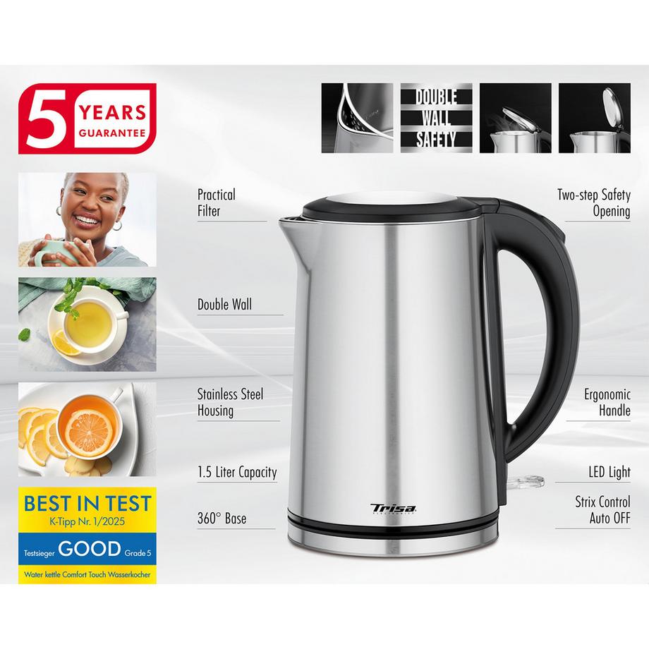Trisa Bollitore elettrico Comfort Touch, 1.5 lt 