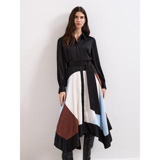 Phase Eight Abito Camicia Midi Colorblock Orlo Asimmetrico  