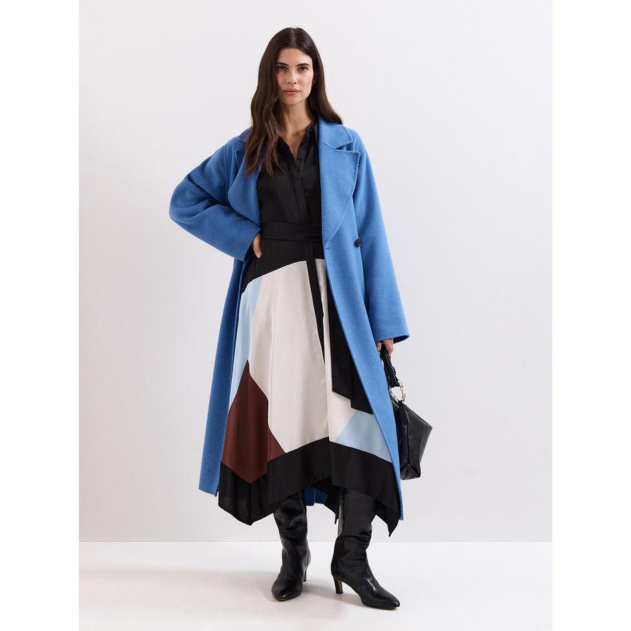 Phase Eight Robe Chemise Midi Satin Color Block  