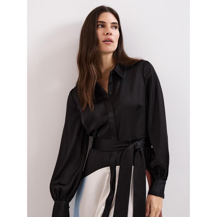 Phase Eight Abito Camicia Midi Colorblock Orlo Asimmetrico  