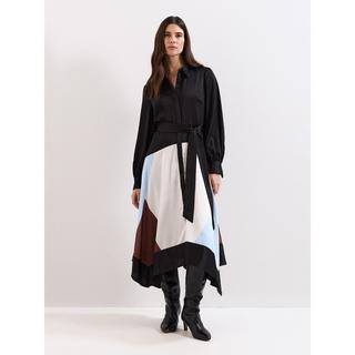 Phase Eight Abito Camicia Midi Colorblock Orlo Asimmetrico  