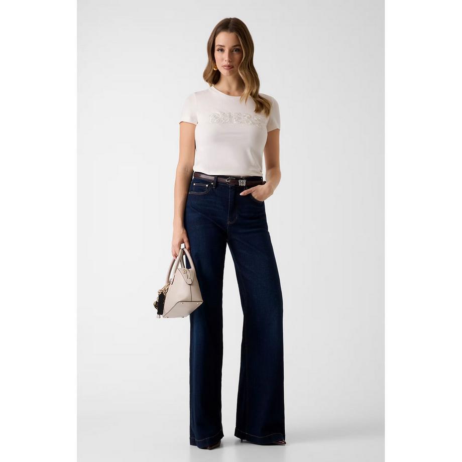 GUESS T-Shirt Logo Strass  