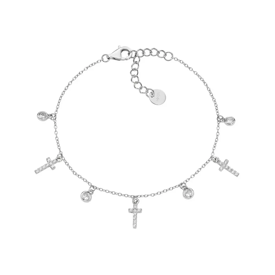 Amen - Armband, Crosses, 16+3CM, Silber