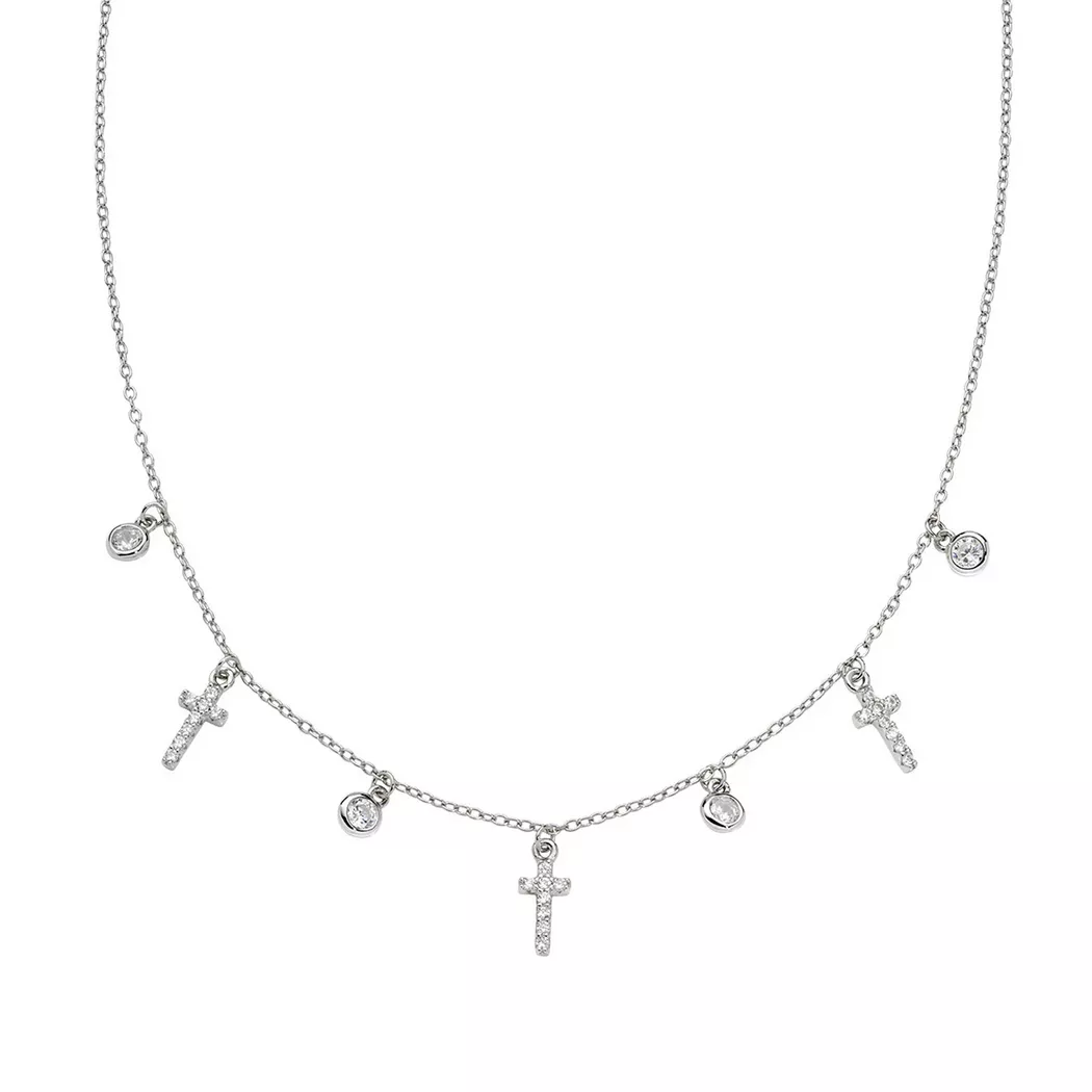 Amen - Halskette, Crosses, 38.5CM, Silber