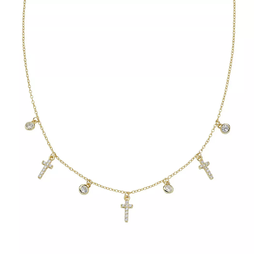 Amen - Halskette, Crosses, 38.5CM, Goldfarben