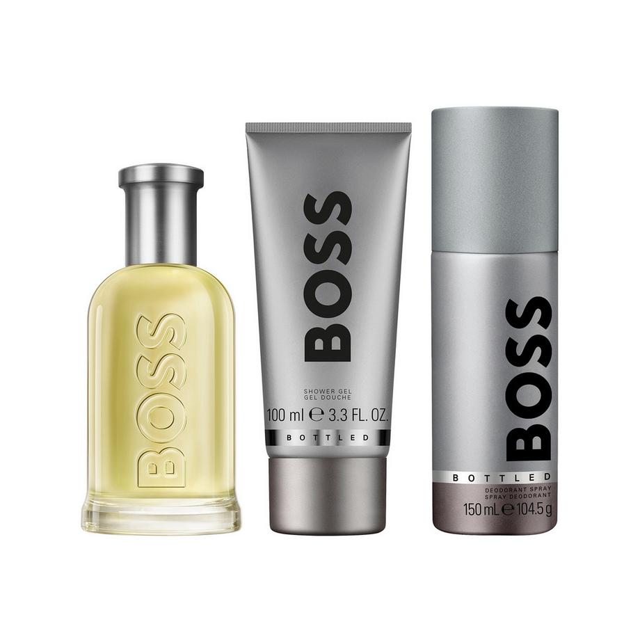HUGO BOSS  Bottled Eau de Toilette, Duschgel und Deodorant-Spray für Herren Trio-Geschenkset 