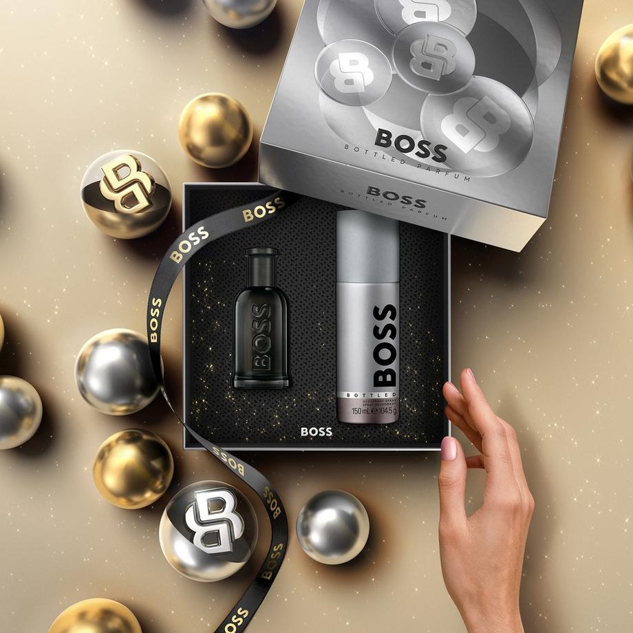 HUGO BOSS Set regalo doppio con profumo in bottiglia e deodorante spray per uomo  