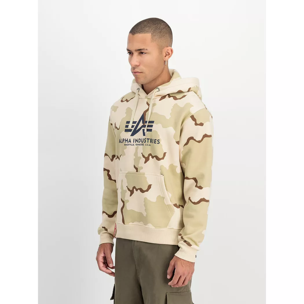 Hoodie ALPHA INDUSTRIES "Basic Hoodie BL Camo", Herren, Gr. XL, desert camo 91, Obermaterial: 80% Baumwolle, 20% Polyester, regular fit, Sweatshirts Hoodie