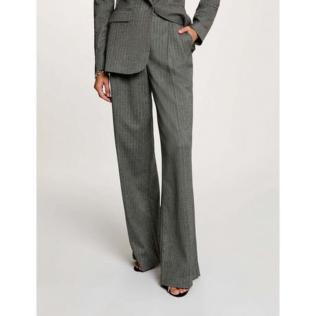 MORGAN Pantalon à rayures fines coupe large  