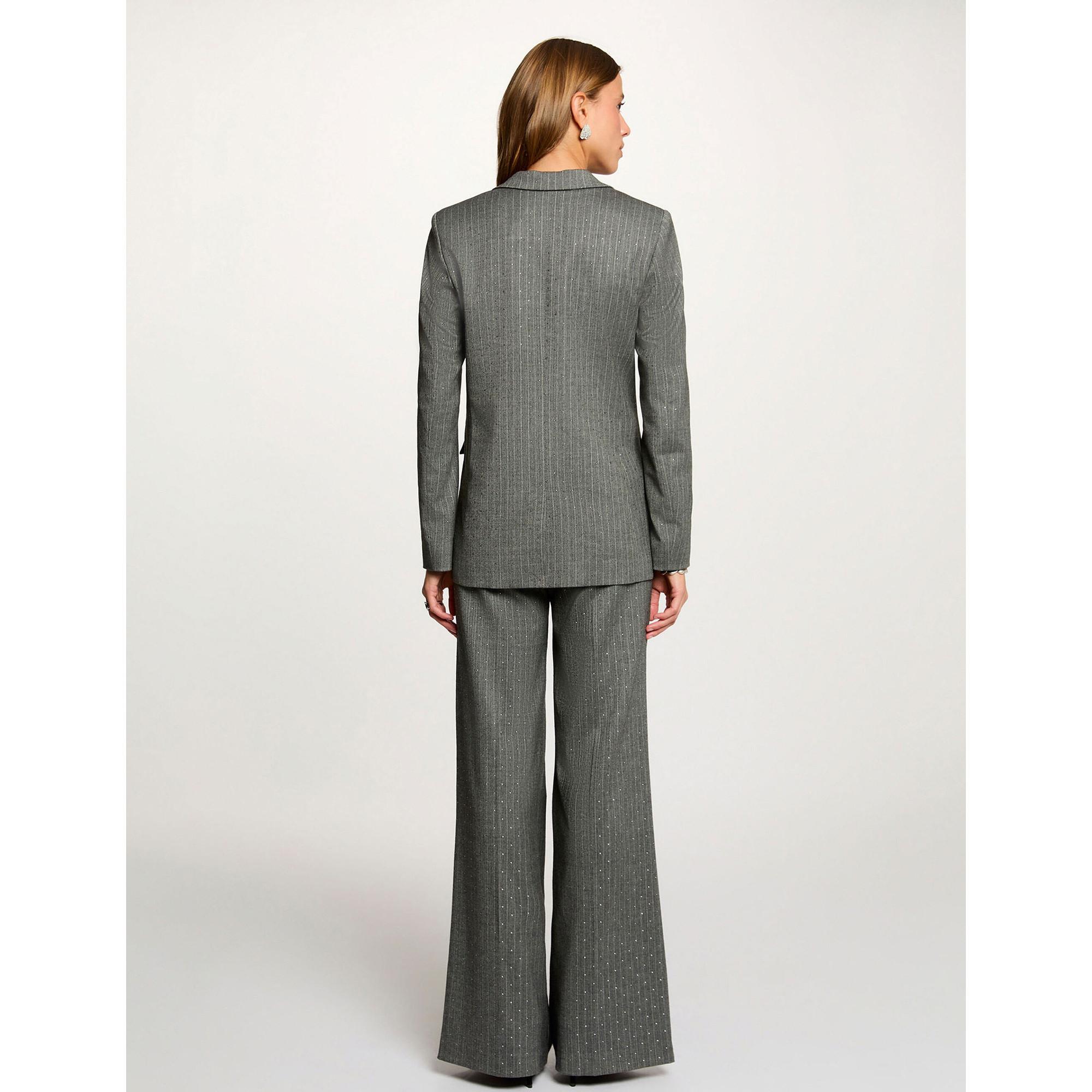 MORGAN Pantalon à rayures fines coupe large  