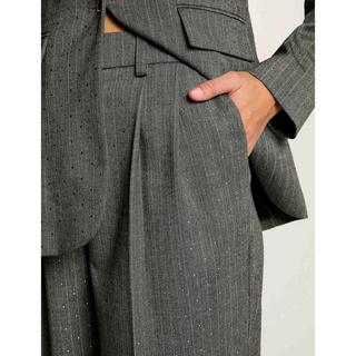 MORGAN Pantalon à rayures fines coupe large  