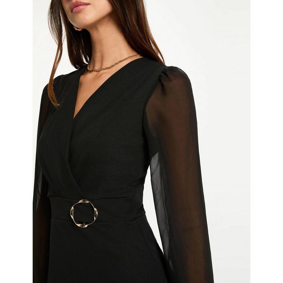 MORGAN Robe Mini Manches Longues avec Ceinture  