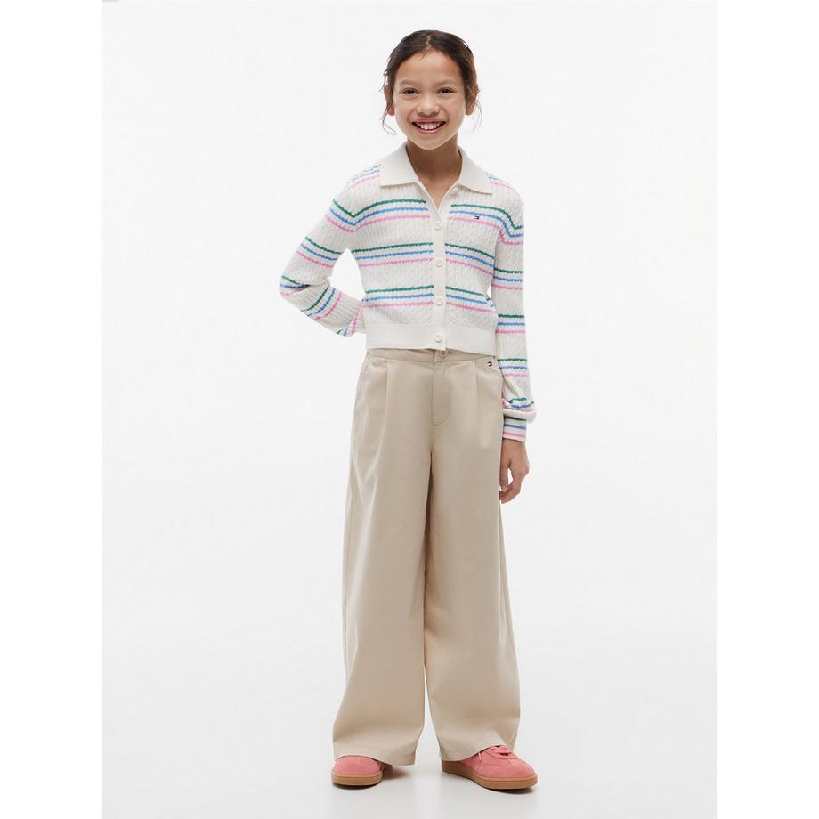 TOMMY HILFIGER Cardigan a maglia a righe con collo  