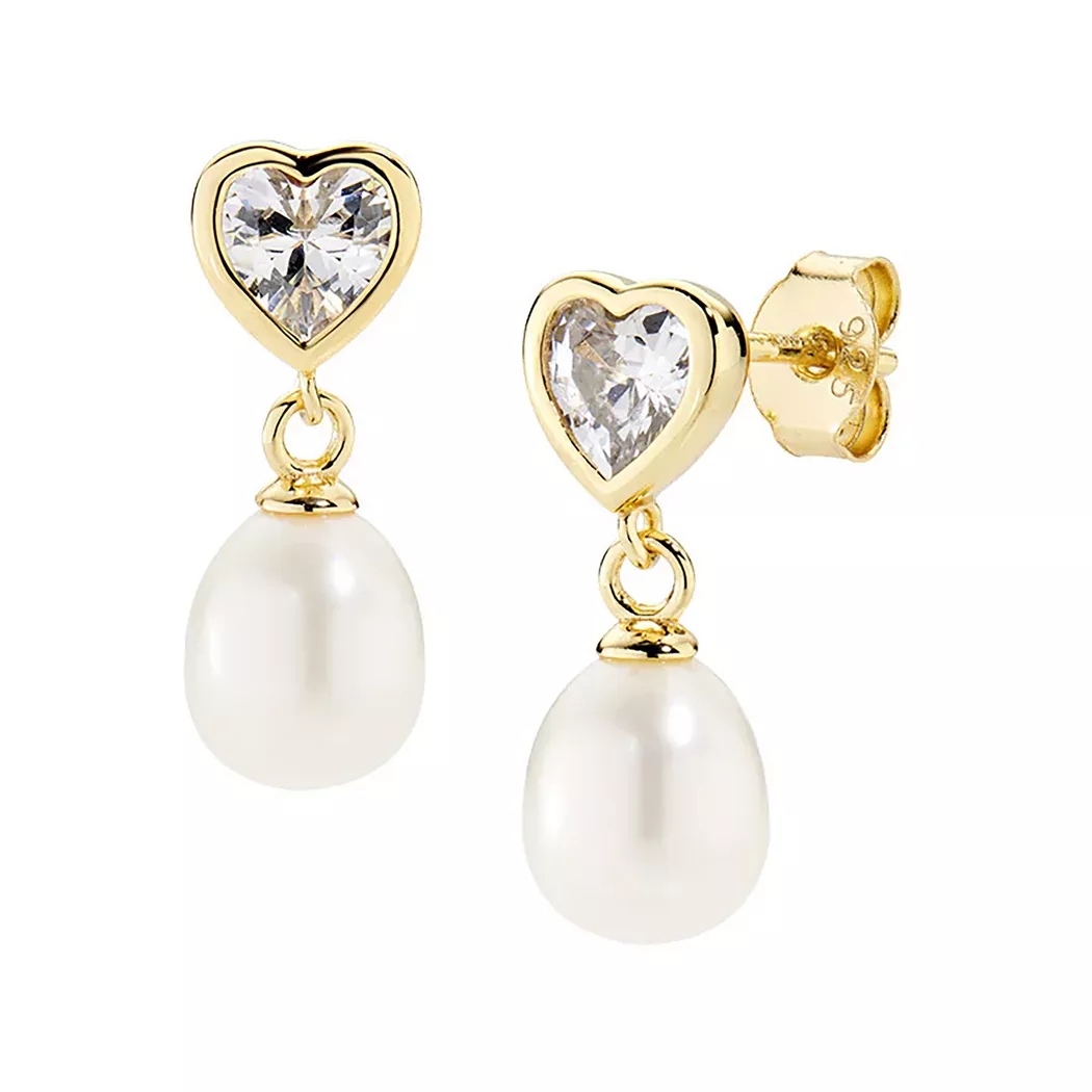 Amen - Ohrstecker, Pearls, One Size, Goldfarben 2