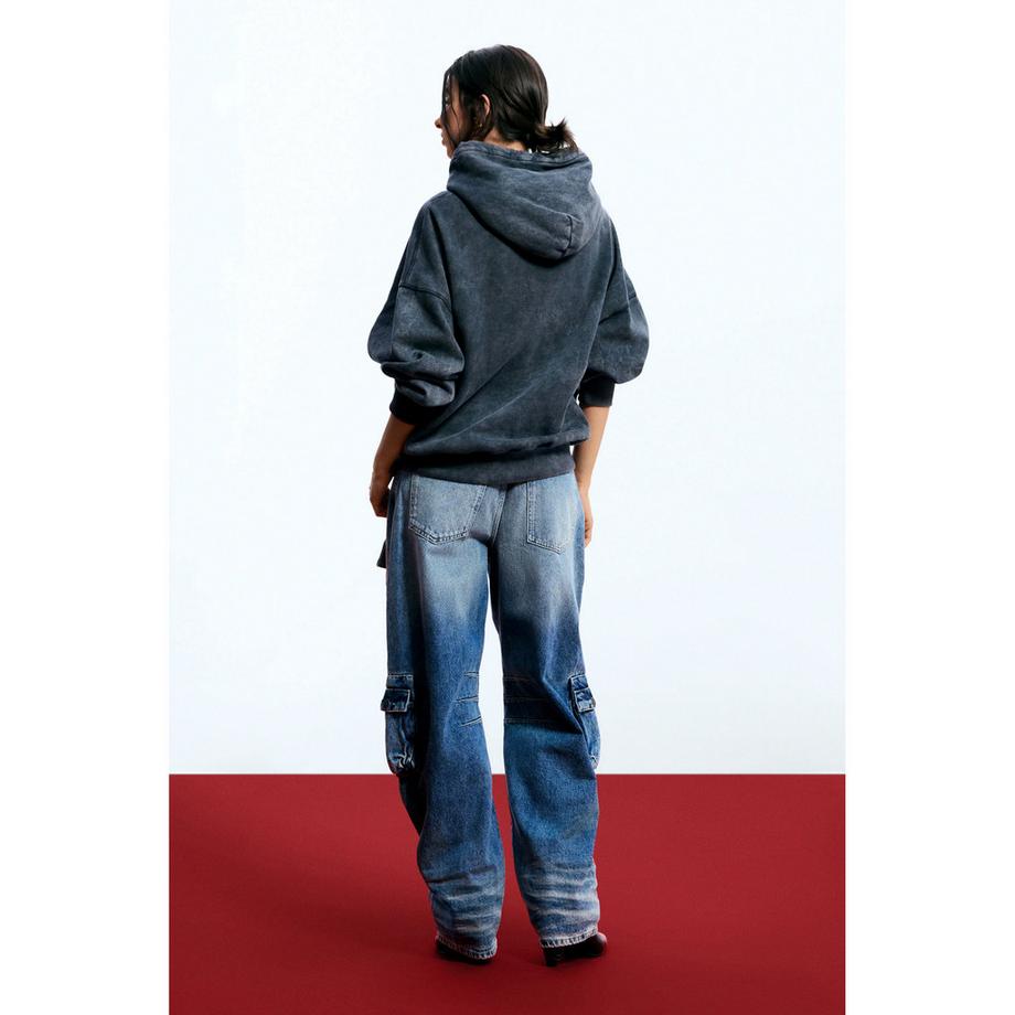 Desigual Felpa con Cappuccio e Stampa  