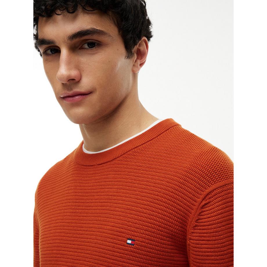 TOMMY HILFIGER Pull col rond texturé  