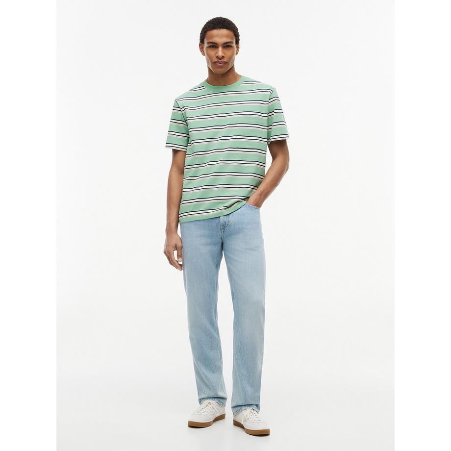 TOMMY HILFIGER T-shirt rayé à manches courtes avec poche poitrine  
