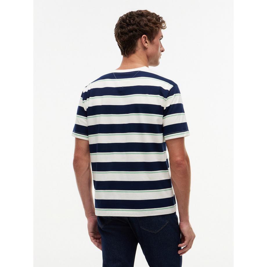 TOMMY HILFIGER T-shirt rayé à manches courtes avec poche poitrine  