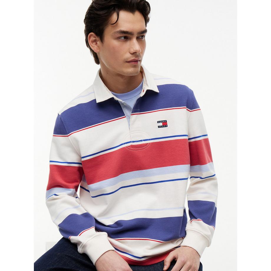 TOMMY JEANS Polo rayé à manches longues  