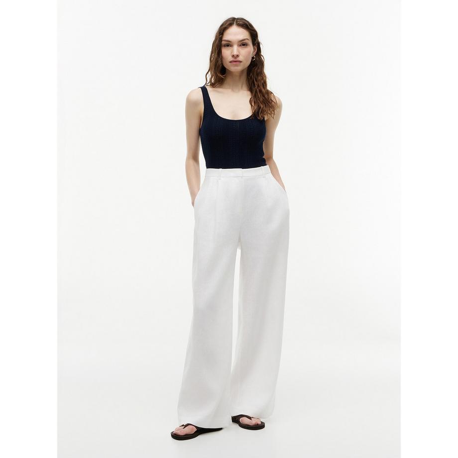 TOMMY HILFIGER Pantaloni di lino a gamba larga  