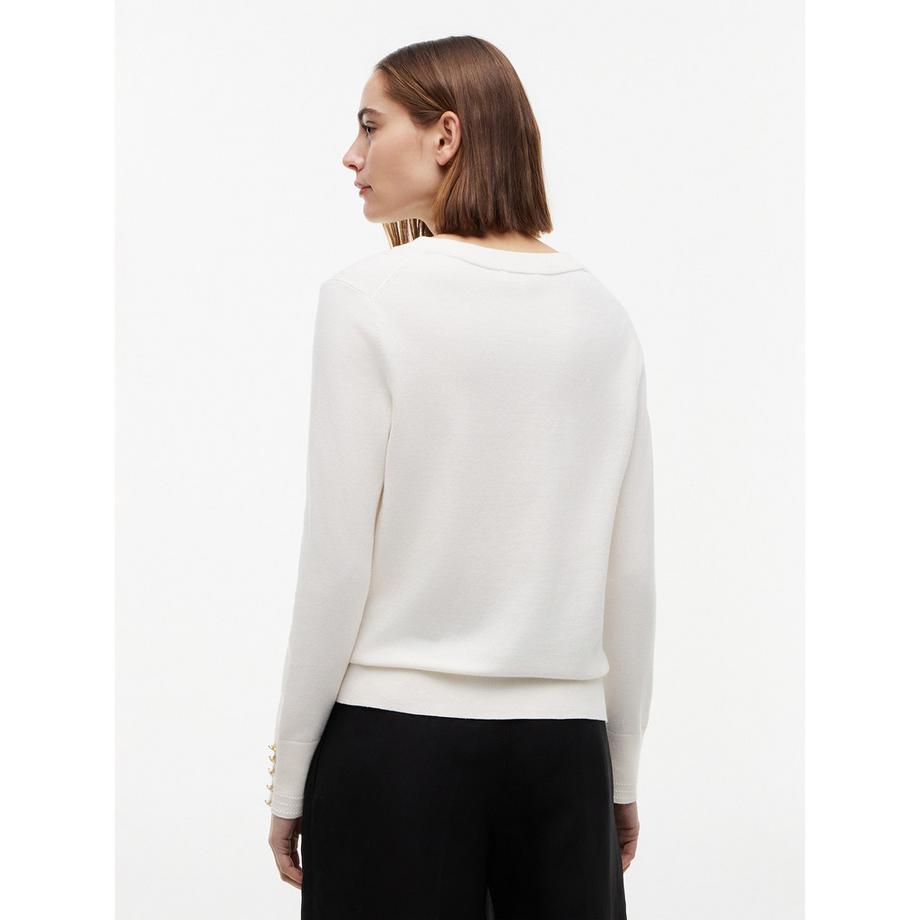 TOMMY HILFIGER V-Ausschnitt Pullover mit Knopfdetails  