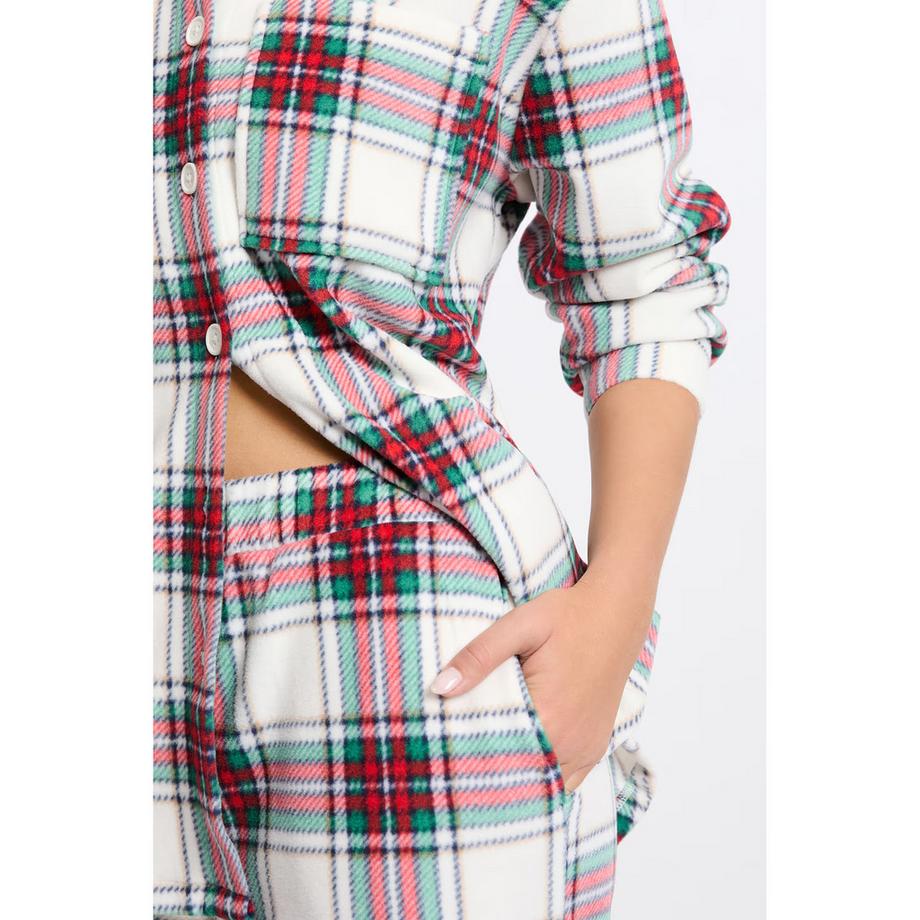 Etam Chemise de Pyjama à Carreaux Manches Longues  