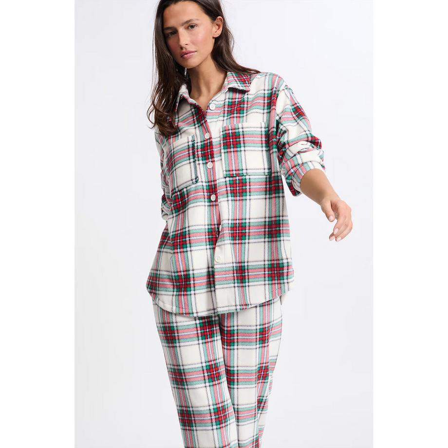 Etam Chemise de Pyjama à Carreaux Manches Longues  