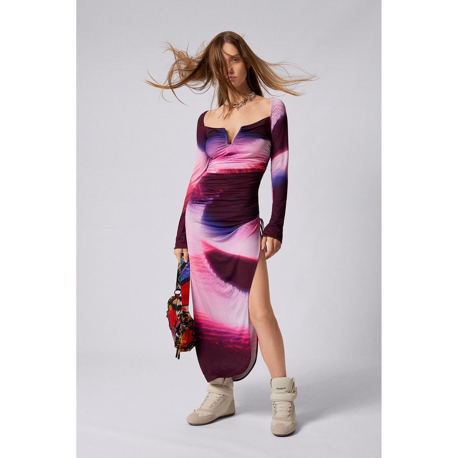 Desigual Robe longue à manches longues avec fente  